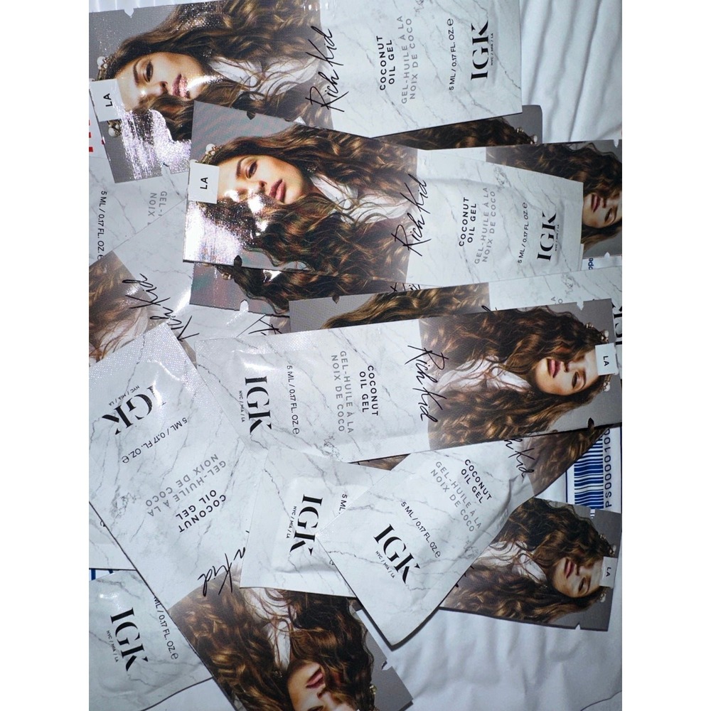 IGK Rich Kid Coconut Oil Gel Hair Styling‎ Sample Packets travel